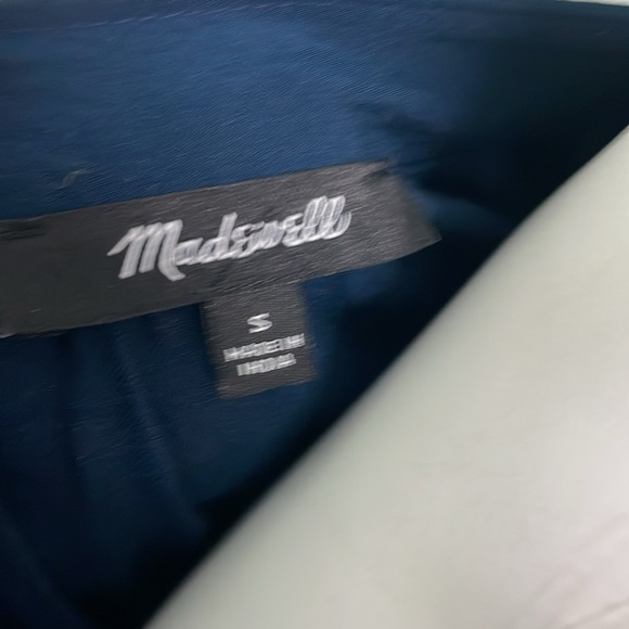 Madewell Sophia Split Neck Short Sleeve Midi Dress Navy size small - Picture 10 of 13